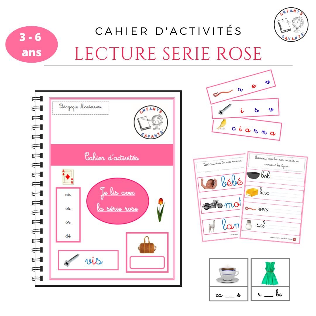 Lecture : cahier série rose Montessori