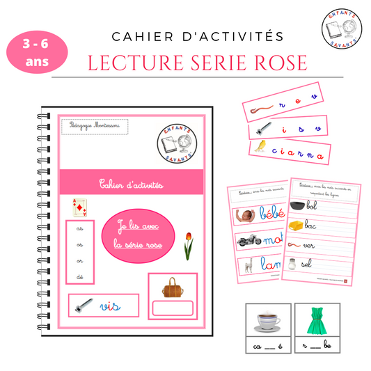 Lecture : cahier série rose Montessori