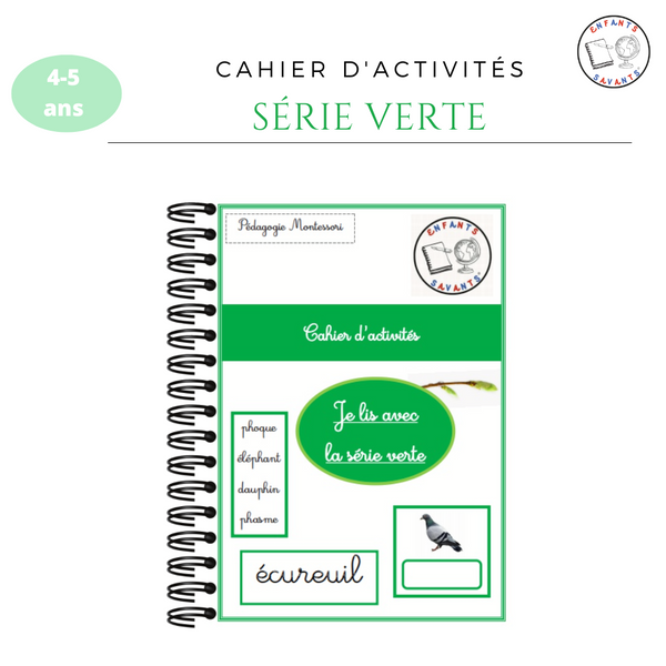 Cahier série verte Montessori