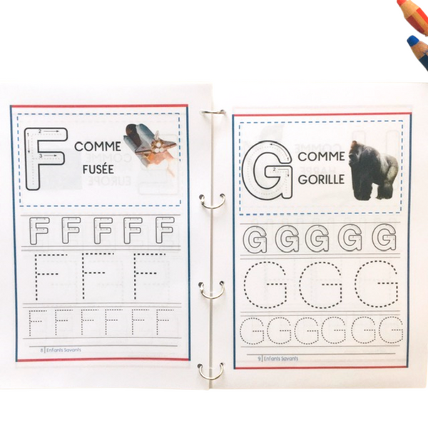 Écriture des lettres - capitale d'imprimerie