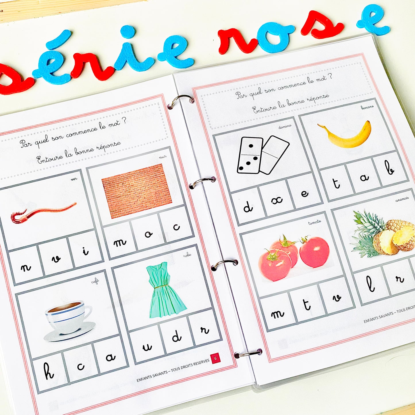 Cahier série rose Montessori