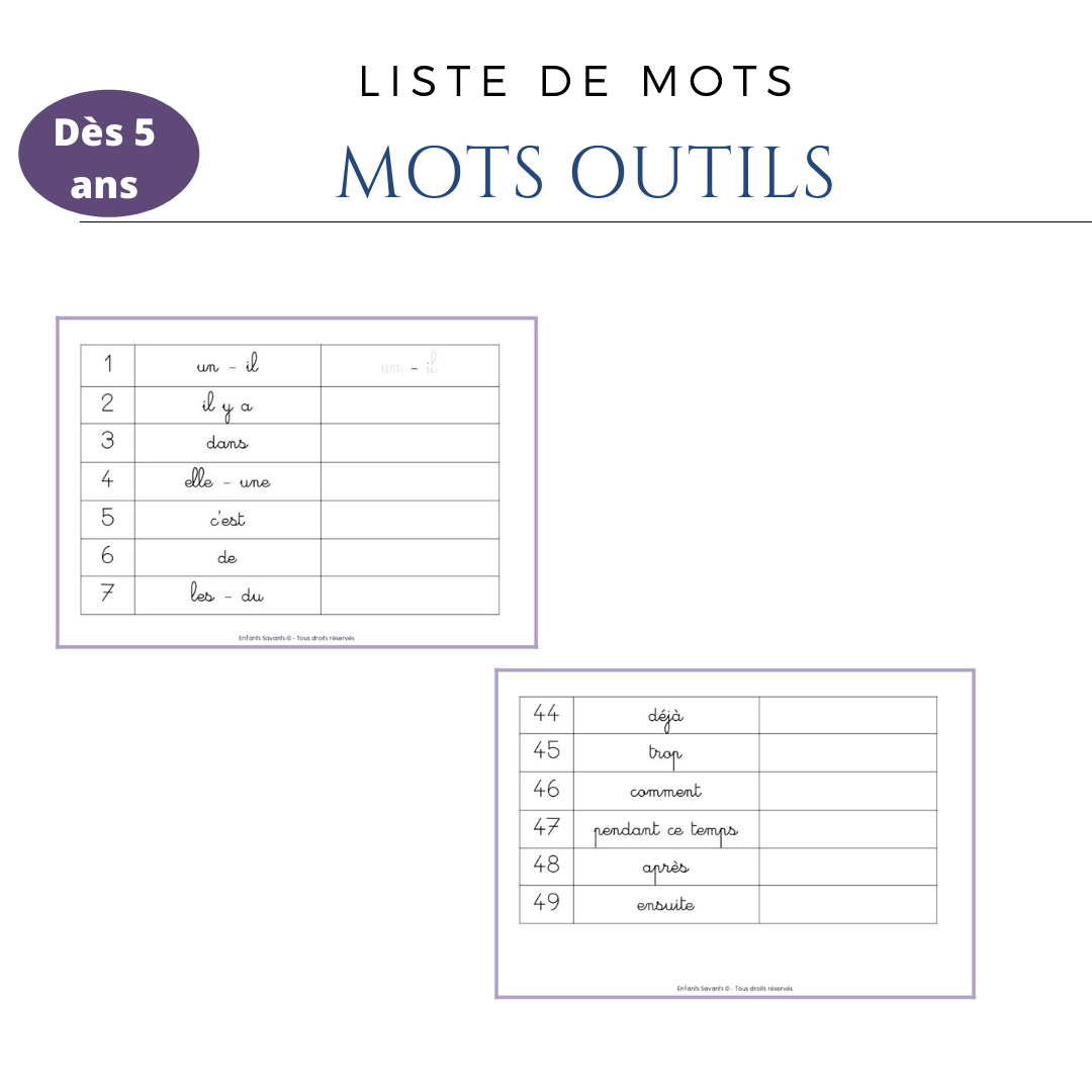 Mots outils